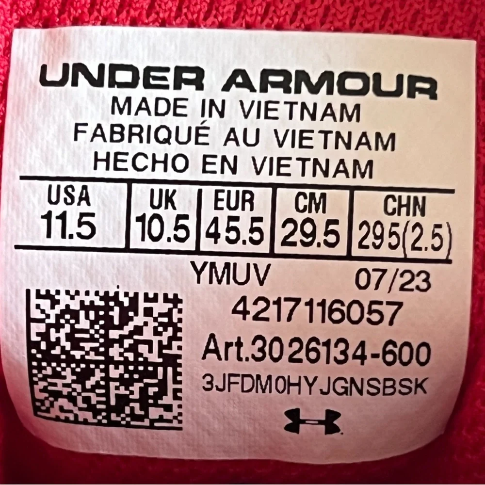 UNDER ARMOUR - HOVR RED BLACK “INTAKE 6” SNEAKERS - Picture 12 of 12